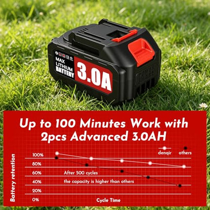 3-in-1 Electric Weed Wacker Cordless, 12″ Brushless Weed Eater Battery Powered with Wheel, 20000 RPM Grass Trimmer/Brush Cutter/String Trimmer, Lawn Mower Edger Weed Trimmer, 6000mAhjong Batteries