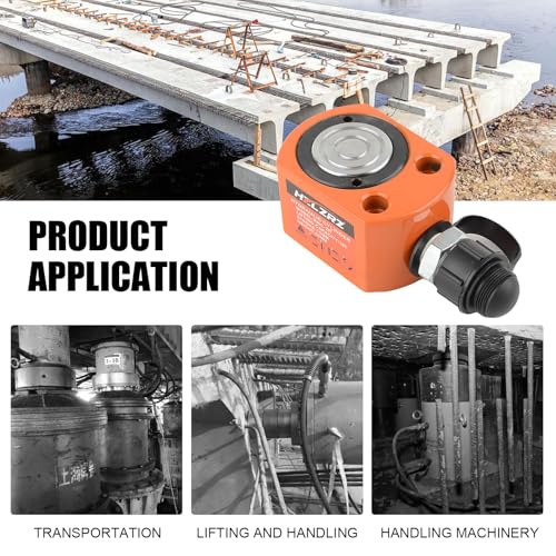 HZLZRZ 20 Ton Hydraulic Ram Jack and Single Acting Lifting Cylinders, Porta Power Hydraulic Kit, Industrial Mini Cylinder, Stroke 0.44in (Jack/201) - style: Jack/201