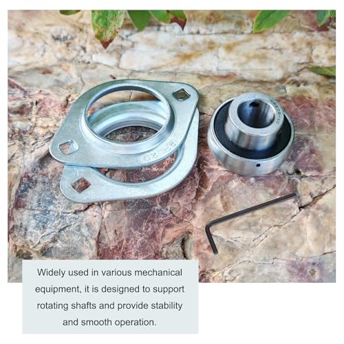 3/4" Pressed Steel 2-Bolt Flange Bearing, SBPFL204-10 with Wrench - size: SBPFL204-12( ID:3/4")