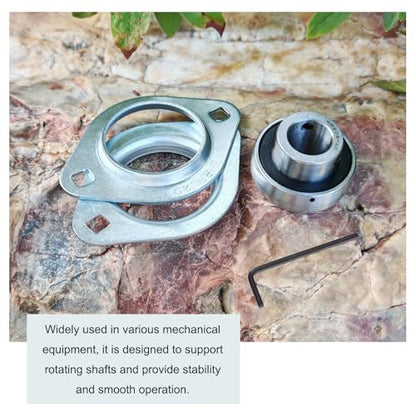 3/4" Pressed Steel 2-Bolt Flange Bearing, SBPFL204-10 with Wrench - size: SBPFL204-12( ID:3/4")