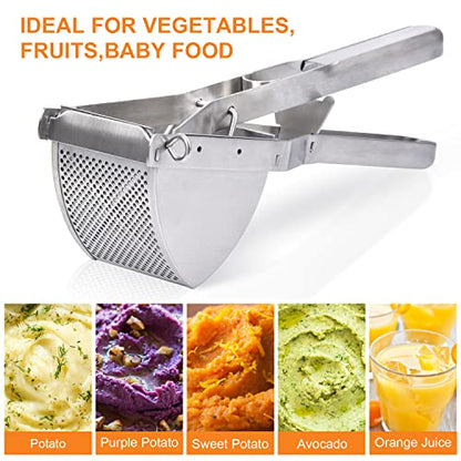 Potato Ricer, CUGLB Stainless Steel Professional Ricer for Mashed Vegetables and Kitchen Tool, Mash Potato Masher for Creamy Mashed Vegetables