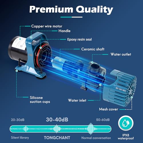 TONGCHANT 4500 GPH Pond Pump for Fish Pond Fountain & Waterfall, 19FT Lift - size: 4500GPH-220W