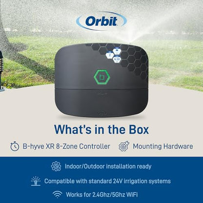 Orbit B-hyve XR Smart Sprinkler Timer - 8-Zone - WiFi-Enabled Indoor/Outdoor Irrigation Controller - App Control - Weatherproof Watering System - Multi Zone - Custom Programs - 57985 - size: 8-Zone