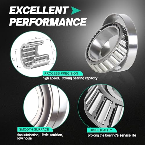 2 Sets Trailer Wheel Bearing Kit for 25mm Axles, 30205 Tapered Roller Bearings with TC 30x52x10mm Oil Seal, Quiet High Speed Durable Trailer Hub Repair Kit, Includes Dust Cover & Cotter Pin - color: 2Set-30205-Bearings