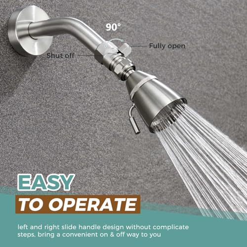 Aomasi Shower Head Flow Restrictor for Home Bathroom, Brushed Nickel - color: Brushed Nickel