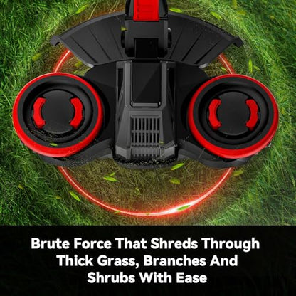 20V Electric Weed Wacker with Wheels, 5.2Ah Battery & Charger, K&GO Force