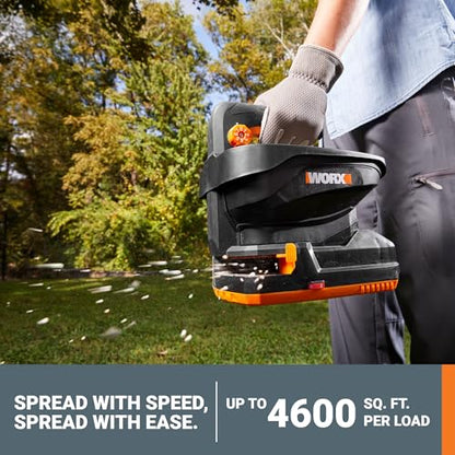 WORX Cordless Broadcast Spreader, 20V Seed Spreader, WG869 - style: Battery & Charger Included
