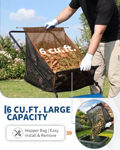 21" Push Lawn Sweeper with 6 Cu.Ft. Leaf & Grass Hopper Collector Bag - color: Blue, size: 21in
