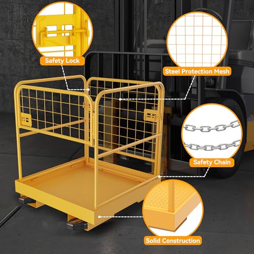 YINTATECH 36"x36" Forklift Safety Cage 1150 lbs Work Platform Basket
