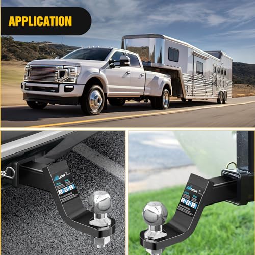 Nilight 2-5/16" Chrome Trailer Hitch Ball | 15000 lbs, 1-1/4" x 2-5/8" Shank Universal fit Trailer Hitch Ball Custom Engineered for Heavy Duty Towing - color: 2-5/16"Ball / 1-1/4"Shank, size: Trailer Hitch Ball Mount&Ball