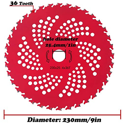 Weed Eater Blades, 2 Pack 9" x 36 Teeth Brush Cutter Blade - color: Red
