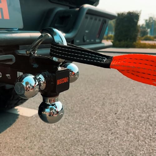 ORCISH Tri-Ball Trailer Hitch Mount with Tow Hook & Lock for 2" Receiver - color: 2"-Standard Plus-Chrome