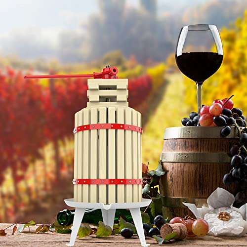 4.75 Gallon Fruit Wine Press and 7L Fruit and Apple Crusher with Stand- Manual Juicer Grinder and Grape Press for Wine Making