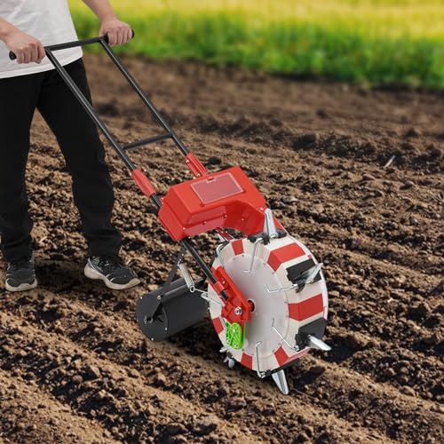 7-Row Manual Garden Seeder, Corn Planter, Hand Push Precision Seeder Planter for Corn Soybean Peanut Seeds, Adjustable Depth & Spacing (9.06") - size: 7-Row