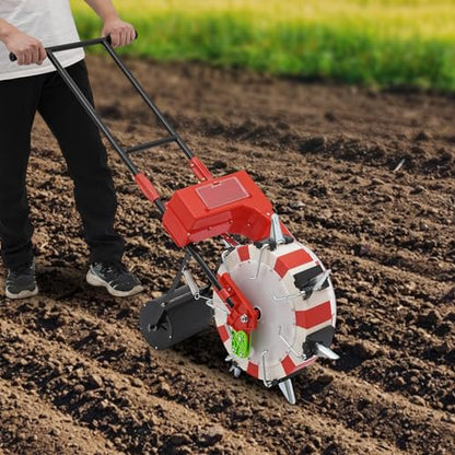 7-Row Manual Garden Seeder, Corn Planter, Hand Push Precision Seeder Planter for Corn Soybean Peanut Seeds, Adjustable Depth & Spacing (9.06") - size: 7-Row