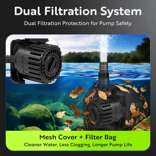 310W Pond Pump, Adjustable Flow 800~5,300GPH Submersible Water Pump - size: 310W