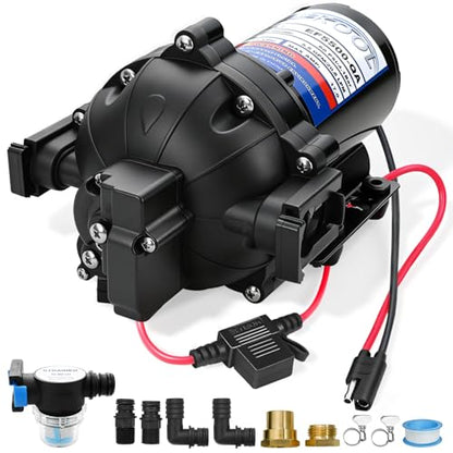 EF5500-BOX-QA 12V Sprayer Pump,5.5GPM 60 PSI Diaphragm Pump,Soft Wash Pump