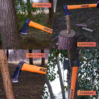 KSEIBI 36-Inch Splitting Axe - Forged Carbon Steel, Wood Chopper & Kindling Axe for Chopping, Heavy-Duty Maul with Ergonomic Fiberglass Handle, Shock Reduction, Anti-Slip Grip - style: 36-inch Chopping Axe