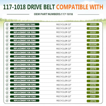 117-1018 Drive Belt 3/8"x32.3" for Toro 117-1018 Aramid Cord - size: 117-1018