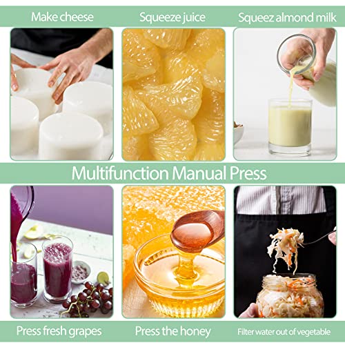 Fruit Wine Press and Crusher,100% Nature Apple&Grape&Berries Crusher Manual Juice Maker for Kitchen