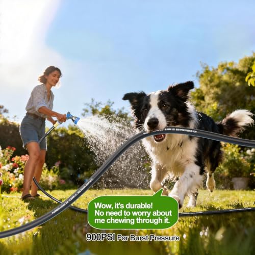 SPECILITE Garden Hose Reel With 100Ft Water Hose, 360° Rotation Frame - size: Rubber 100FT