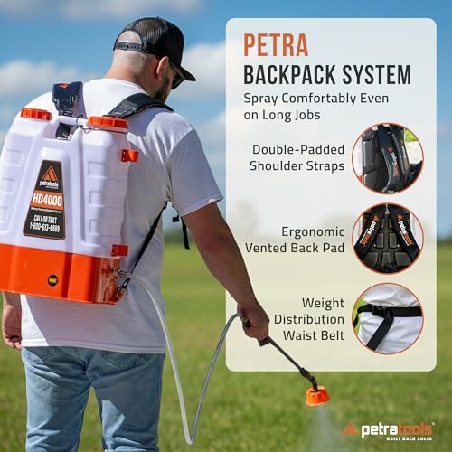 PetraTools HD4000 Battery Powered Backpack Sprayer, 6 Hr Runtime, 6 Nozzles - style: HD4000