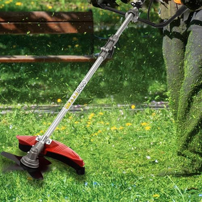 52cc Weed Wacker Gas Powered, 2 in 1 Gas String Trimmer/Edger Brush Cutter,Multi Yard Care Tools,Rubber Handle & Shoulder Strap Included, Lightweight Design Red