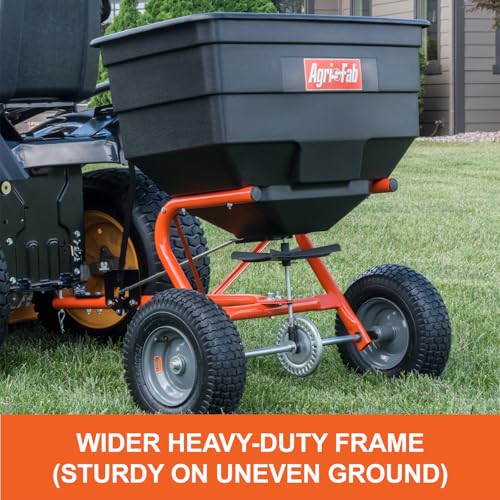 Agri-Fab Tow Behind Broadcast Spreader for Seed, Fertilizer, Salt and Ice Melt, 185 lb Capacity Lawn and Garden Spreader with 12 Ft Spread Width - style: 185 lb. Direct Rod Control Tow-Behind Lawn and Garden Spreader