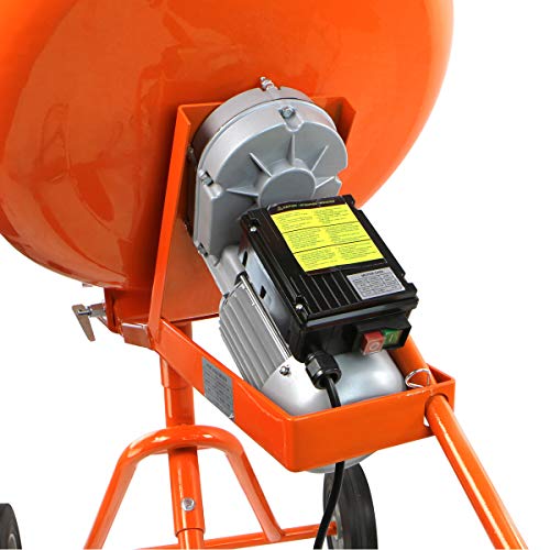 Stark USA 1/2hp 5.0 CU FT Portable Electric Concrete Cement Mixer Barrow Machine Mixing Mortar for Stucco Mortar Seeds Fodder with Handle Stand and Wheel, Orange