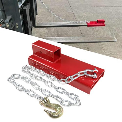 2" Forklift Trailer Hitch Receiver Fit for Pallet Fork W/Chain | Trailer Towing Adapter Hitch Attachment