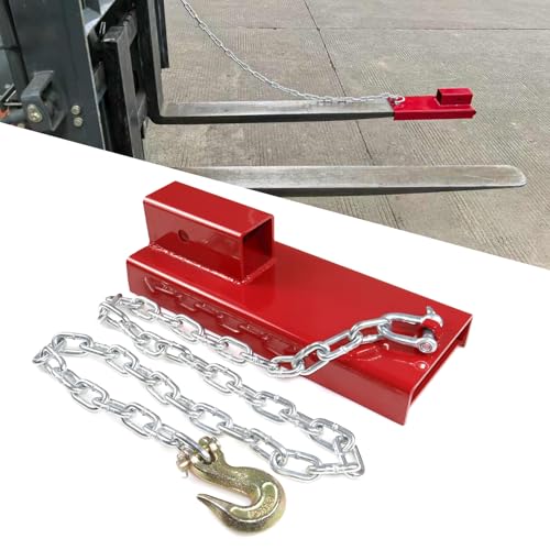 2" Forklift Trailer Hitch Receiver Fit for Pallet Fork W/Chain | Trailer Towing Adapter Hitch Attachment