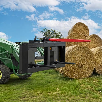 AUTOSAVER88 49" Skid Steer Hay Spear Attachment, 2000lbs Capacity