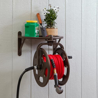 Liberty Garden Navigator Hose Reel, Bronze, with Flip Top - style: Classic, Pull Up Latch