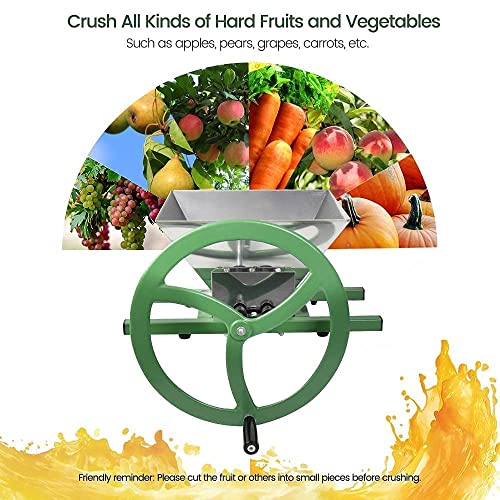 Fruit Wine Press and Crusher,100% Nature Apple&Grape&Berries Crusher Manual Juice Maker for Kitchen