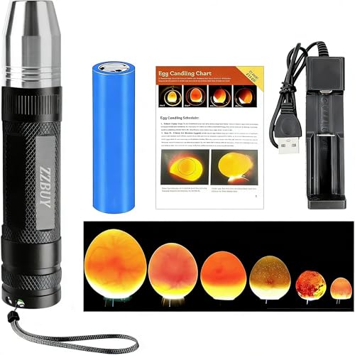 Egg Candler for Chicken Eggs, Rechargeable USB Egg Candling Light - color: Black