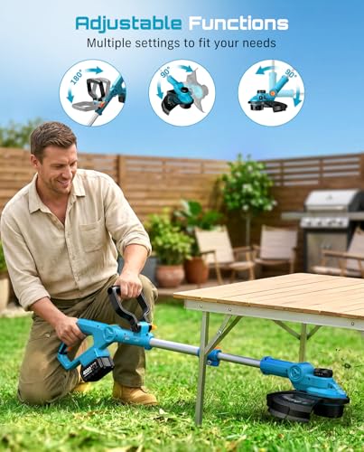 SEESII 13" String Trimmer Electric Weed Wacker with 2×4000mAh Batteries