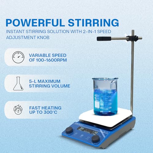 Microlit Magnetic Stirrer - Digital Hot Plate, Max 5L, 300C, 100-1600RPM