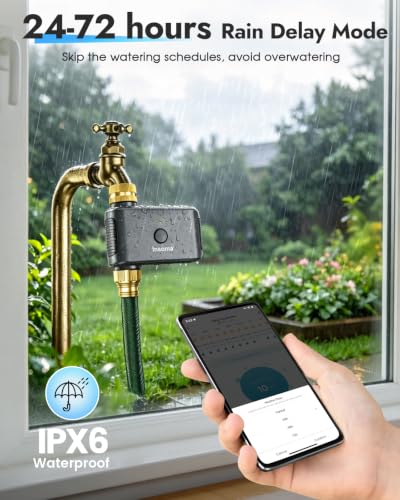 Insoma WiFi Water Timer for Garden Hose, Brass Inlet Outlet - size: 1 Zone-WiFi-V2.0-Brass Value