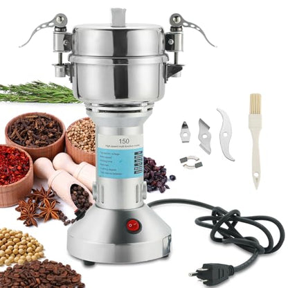 MYFULLY Electric Grain Mill Grinder 150g High Speed Stainless Steel