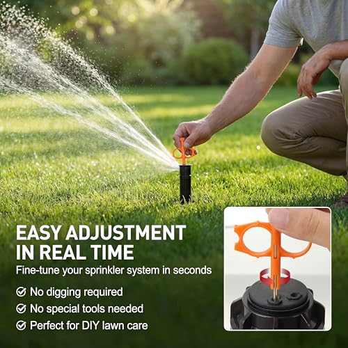 Sprinkler Adjustment Tool Compatible with Hunter/Rain Bird, Yellow & Orange - color: Yellow & Orange