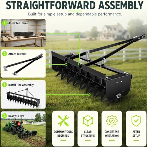 35" Plug Aerator Tow Behind, 400 LBS Tow Behind Spike Lawn Aerator