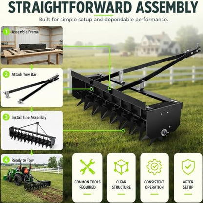 35" Plug Aerator Tow Behind, 400 LBS Tow Behind Spike Lawn Aerator