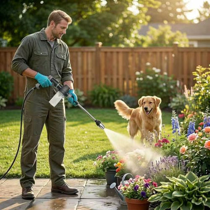 High Pressure Hose Nozzle with 4 Spray Modes, Adjustable Water Spray Gun