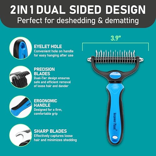 Maxpower Planet Pet Grooming Rake and Dematting Comb, Pet Pro - color: C - Rake and Comb Kit (Best Value), size: Large