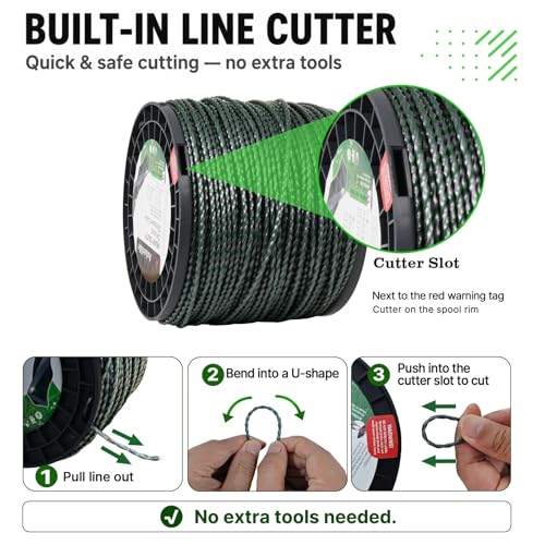 Anleolife .155" 3-Layer Twisted Heavy Duty Trimmer Line, 759ft 5 lb - color: 5-lb Twisted .155