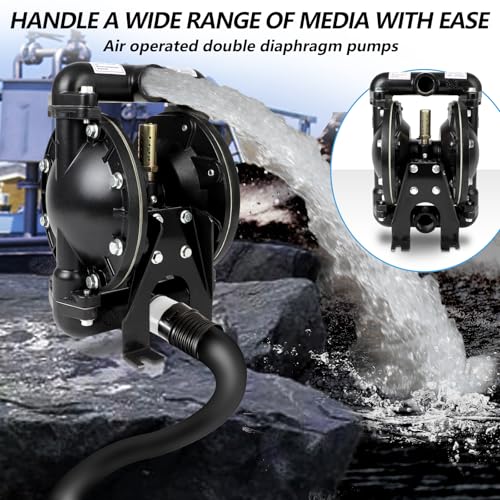 Dollate QBY4-25L Air Operated Double Diaphragm Pump 1 inch Inlet/Outlet
