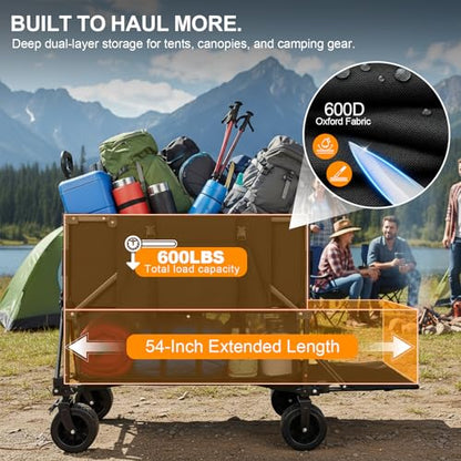 Double Decker Wagon Heavy Duty Collapsible, 600LBS 400L Capacity