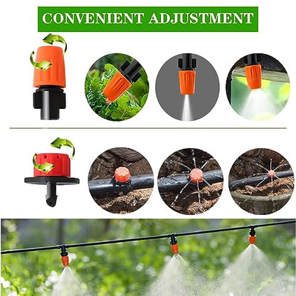 Drip Irrigation Kit, 1/4" Blank Distribution Tubing - size: 100FT Tubing + 147 PC Dripper