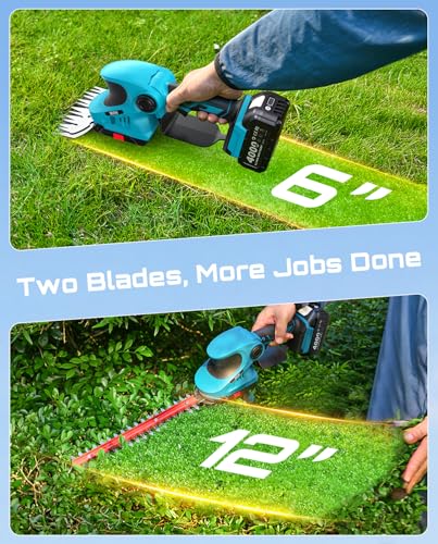 Seesii 20V Cordless Pole Hedge Trimmer & Grass Shears 4-in-1, 9-Ft Reach - color: Dark Blue