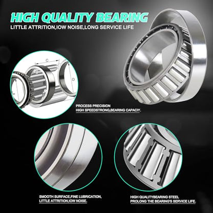 2 Set Fits for 1-3/8'' to 1-1/16'' Axles Trailer Wheel Hub Bearings Kit, L68149/L68111 and L44649/L44610, 171255TB Seal OD 1.719''Axles Trailer Wheel Hub Bearings Kit with Dust Cover and Cotter Pin - color: 2 Set L68149/L68111+L44649/L44610